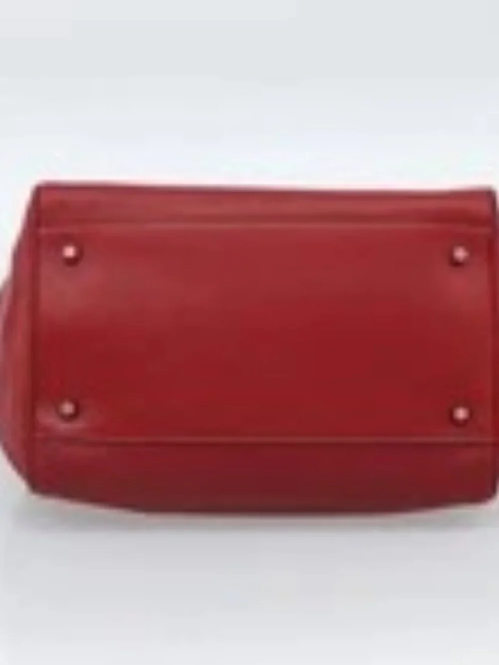 PRADA Hand Bag Leather Red Silver Auth